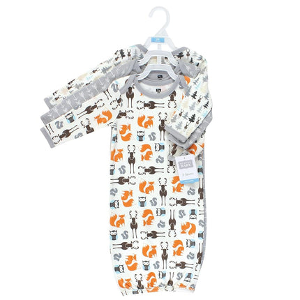 Hudson Baby Baby-Girls Cotton Gowns, Unisex Moose, 0-6 Months