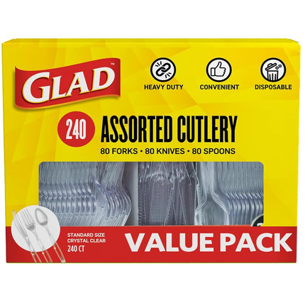 Glad Clear Disposable Cutlery Set, Forks Knives an