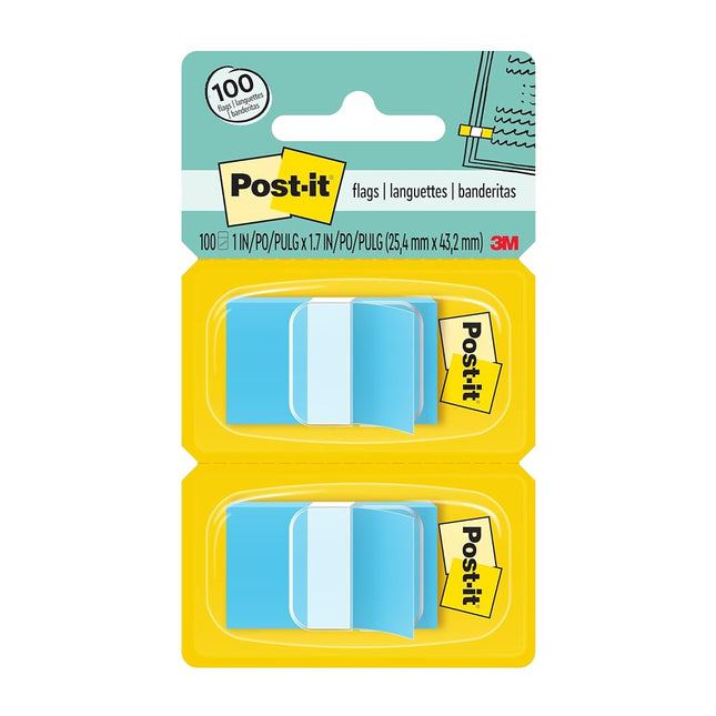 Post-it Standard Page Flags in Dispenser 1in Wide, Blue 100 Flags, 680-BE2