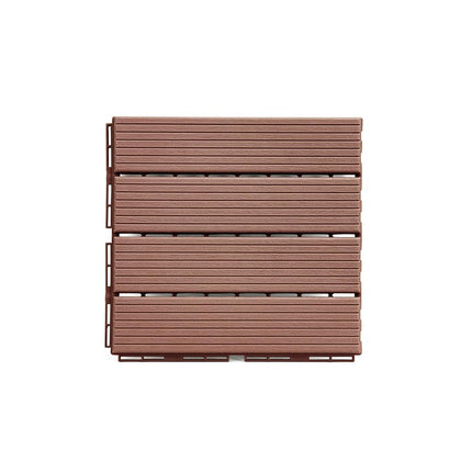 FloorPops FPD6185 Straight Groove Decking Tiles, Dark Brown