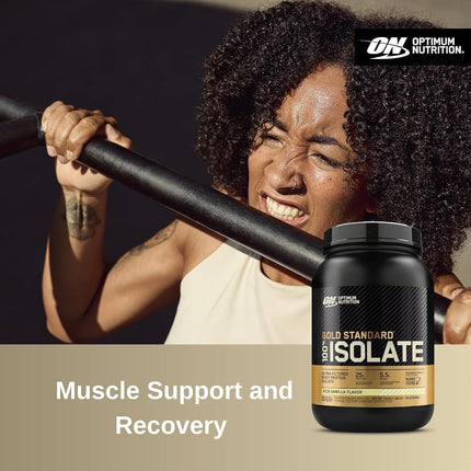OPTIMUM NUTRITION Gold Standard 100% Whey Isolate Protein Powder, Vanilla Flavour, 1.36kg - [packaging may vary]