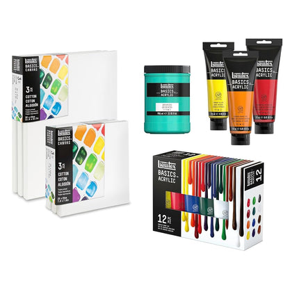 Liquitex BASICS Canvas, 3 pack, 18" x 24"