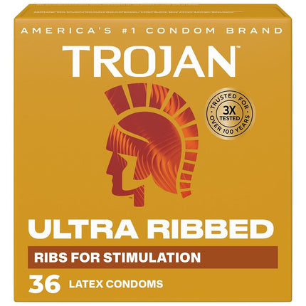 Trojan Ultra Ribbed, 36ct