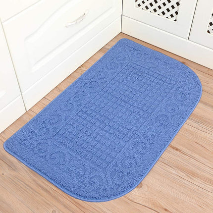 COSYHOMER 39x20 Half Round Kitchen Rug,Non Slip Washable Mat,Blue 1PC