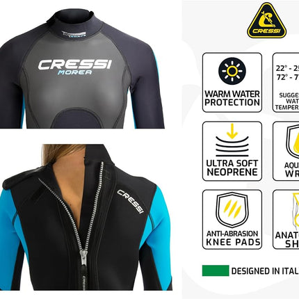 Cressi Women's Lady - All-in-one Cressi Women s Morea 3 mm Neoprene Wetsuit Black Turquoise X Large Size 5, Black/Turquoise/Silver, XL 5 UK