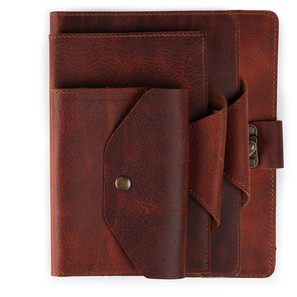 Londo Genuine Leather Portfolio Notepad Holder with Snap Closure, Large Organiser Business Padfolio