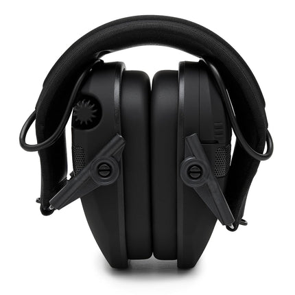 Casque anti-bruit électronique Walker's Razor Quad avec Bluetooth | 4 microphones Capture sonore à 360 degrés Protection auditive NRR de 23 dB Cache-oreilles de tir sportif avec 2 piles AAA, Noir