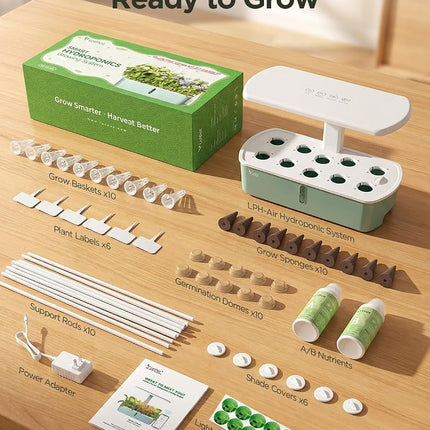 LetPot LPH-Air Hydroponics Growing System Kits, APP & WiFi Controlled Smart Indoor Garden with 24W Grow Light Full Spectrum, 10 Pods Planter Indoor Gardening for Gifts, Kitchen, Vegetable