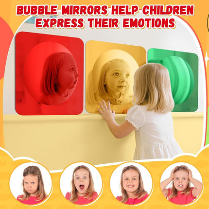 Geiserailie 3 Pcs Sensory Wall Bubble Mirrors, 10 x 10 Inch, CPC Certified