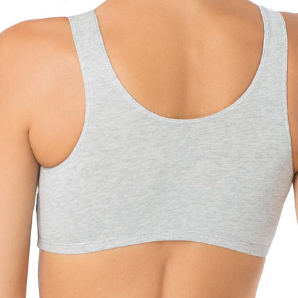 Fruit of the Loom Women's Built Up Tank Style Sports Bra, Black/White/Heather Grey, 48