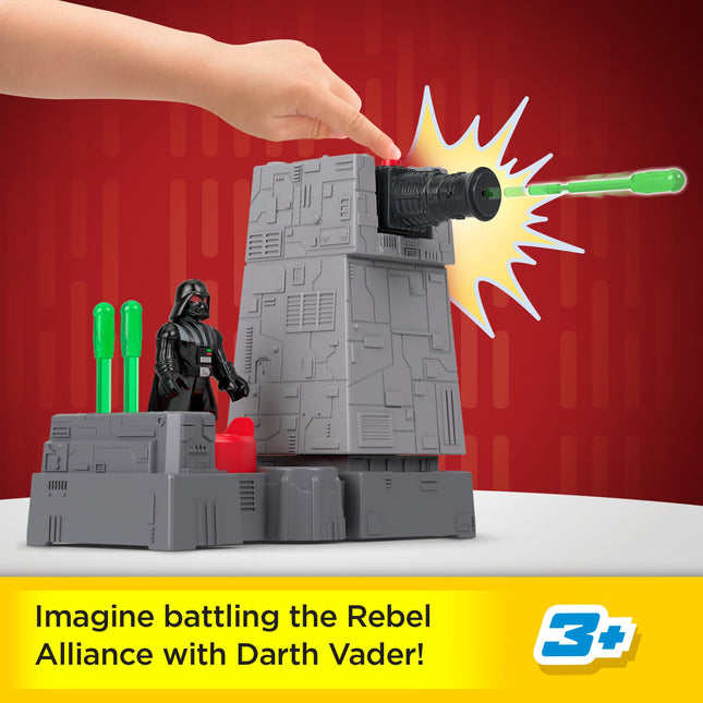 Fisher-Price Imaginext STAR WARS Toys Death Star Turret Cannon with Darth Vader Metal Character Key for Kids Ages 3+ Years, JCY30