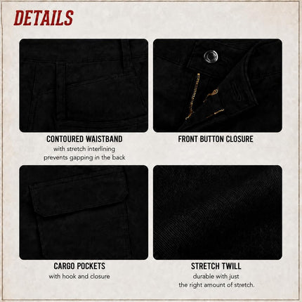 Dickies womensFP514Stretch Twill Straight Leg Cargo Pant Work Utility Pants - Black -