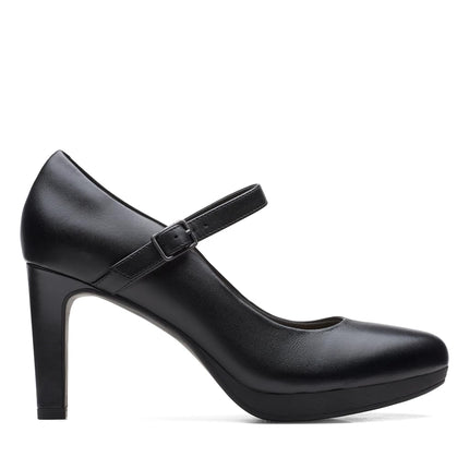 CLARKS Women's Ambyr Shine Pump, Black Leather, 4.5 UK Wide