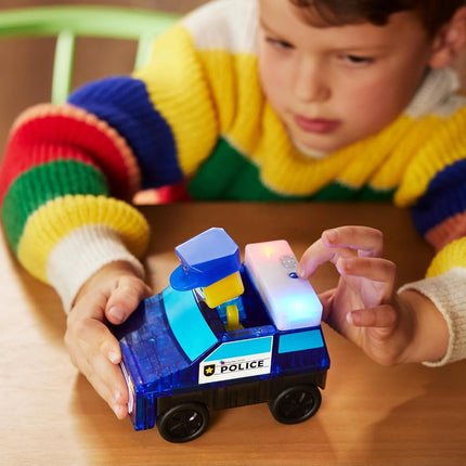 Magna-Tiles Police Station 35-Piece Magnetic Construction Set, The Original Magnetic Building Brand