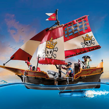 Playmobil 71418 Pirates: Small Pirate Vessel, exciting adventures on the high seas, complete with extensive accessories, fun imaginative role-play, playsets suitable for children ages 4+
