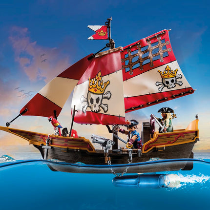Playmobil 71418 Pirates: Small Pirate Vessel, exciting adventures on the high seas, complete with extensive accessories, fun imaginative role-play, playsets suitable for children ages 4+