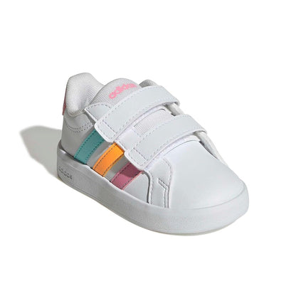 adidas Unisex Baby Grand Court 3.0 Shoes Infants, FTWR White/Bliss Pink/Lucid Tangerine, 4 UK Child