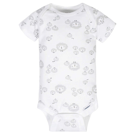 Gerber Baby 8 Pack Short-Sleeve Onesies Bodysuits Multi-Pack, Sheep Grey, 3-6 Months