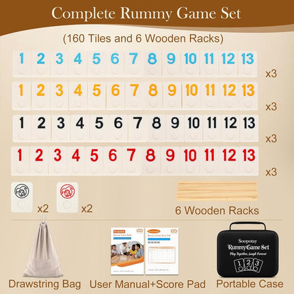 Soopotay Rummy Cube 6 Player Board Game