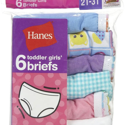 Calzón tipo bikini Hanes para niñas pequeñas, paquete de 6, surtido, 2/3