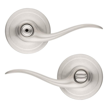 Kwikset Tustin Bed/Bath Lever in Satin Nickel