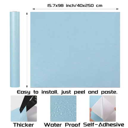 LOVADA Peel and Stick Wallpaper Blue Silk Wall Paper - 40 x 250 cm Self Adhesive Wallpaper Peel and Stick, Easy to Paste Wall Contact Paper for Stand Liner, Table and Door Makeover Decor