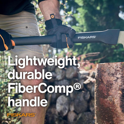 Fiskars 28" Hookaroon - Non-Slip Grip Handle with Pointed, Angled Blade - Landscaping Tool for Rotating, Dragging, Stacking Logs - Black/Orange