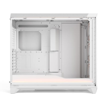 Fractal Design Meshify 3 XL Ambience Pro RGB White Tempered Glass Clear Tint - High Airflow PC Gaming Case -Advanced ARGB Gen 2 Ambient Lighting via Adjust Pro Hub-Three ARGB Momentum 14 Fans Included