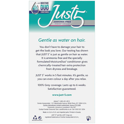 Just 5 Women's 5 Minute Permanent Hair Color, Jet Black