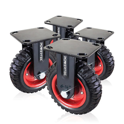 POWERTEC 6 Inch Caster Wheels Set of 4, Heavy Duty