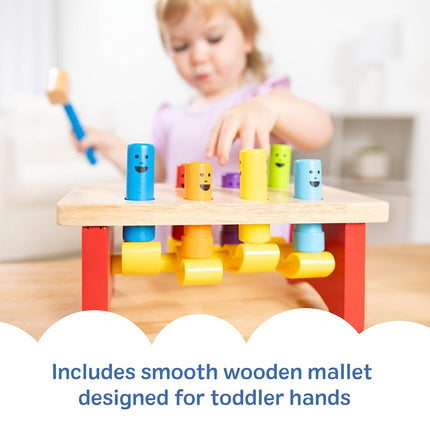 Melissa & Doug Deluxe Pounding Bench | Wooden Developmental Toy | Motor Skills | Problem Solving | 2+ | Gift for Boy or Girl