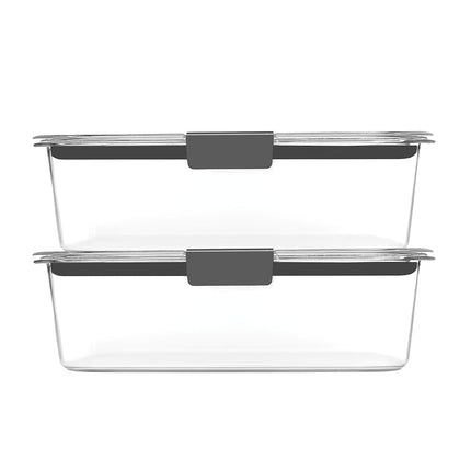 Rubbermaid 2108407 Food Storage Containers, BPA-Free Plastic 9.6 Cup, 2-Pack Clear