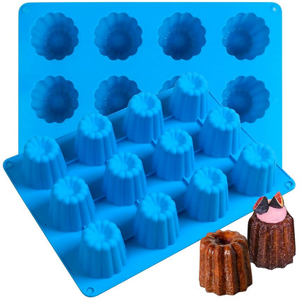 Sidosir 2Pcs Canele Mold Silicone, 12-Cavity Nonst