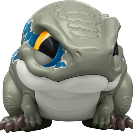 Mattel Jurassic World Bite Club Collectible Figure, Velociraptor 'Blue' Chubby Stylized Dinosaur Approx 4-Inch Figure with Accessory (HVB37)