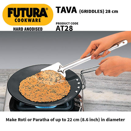 Hawkins-Futura Hard Anodized Concave Griddle Tava, 11-Inch Diameter,Black