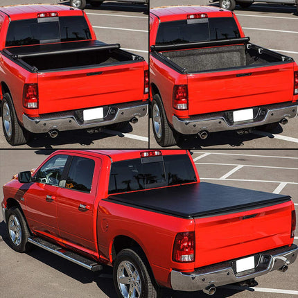 DNA Motoring TTC-RU-031 Truck Bed Soft Roll-Up Tonneau Cover Compatible with 04-13 Silverado Sierra 1500 5.75Ft Fleetside/Styleside Bed