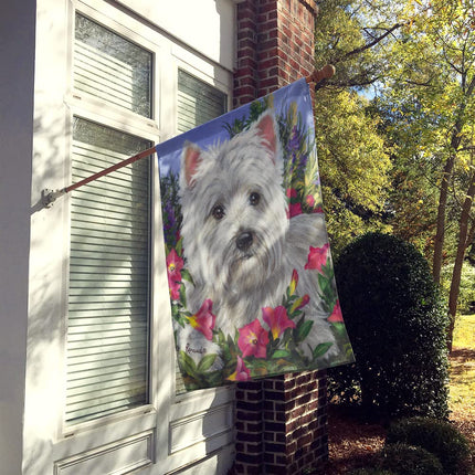 Caroline's Treasures PPP3221CHF Westie Petunia Flag Canvas House Size, House Size, Multicolor
