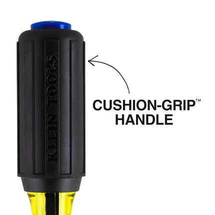 Klein Tools 65438 Heavy-Duty Hollow Shaft Nut Driver, Color-Coded 3/8-Inch Hex, Pass Through Design, 6-Point Socket, and Cushion-Grip Handle