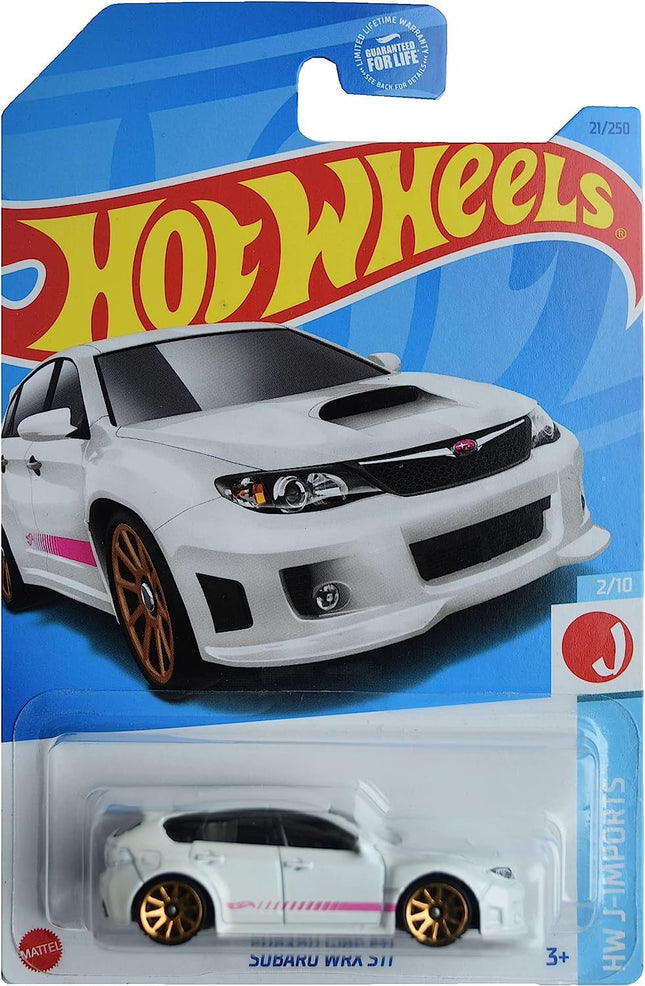 Hot Wheels 1:64 Scale Import Car Toy Car, WRX STI,
