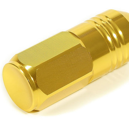 DNA MOTORING LN-ZTL-9020-15-GD 20Pcs Closed End Design M12 x 1.5 Aluminum Alloy Wheel Lug Nuts + Deep Drive Extension Adapter, 20mm OD/50mm Height (Gold)