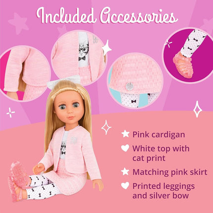Glitter Girls Fifer 14-Inch Poseable Fashion Doll, Cat-Themed Outfit, Dolls