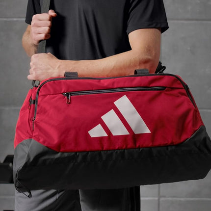 adidas Defender 5 Large Duffel Bag (100 L), Team Power Red 2/White, Medium (59L), Defender 5.0 Duffel Bag, Travel Duffel Bag, Durable Sports Bag for Men and Women