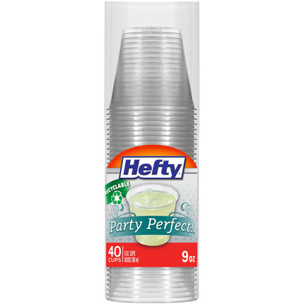 Hefty Deluxe Clear Plastic Party Cups (9 Ounce, 40