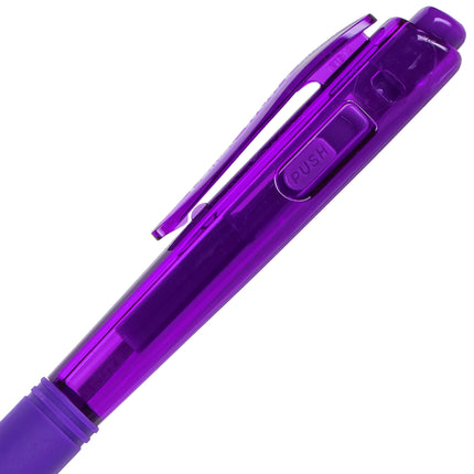 Bolígrafo retráctil Pentel BK440 y zona de agarre triangular ergonómica, paquete de 12, morado