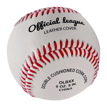 Champion Sports Leather Baseball Set: Dozen Indoor/Outdoor Genuine Leather Official League Baseballs for Practice Training or Real Game - OLBXX Pack of 12