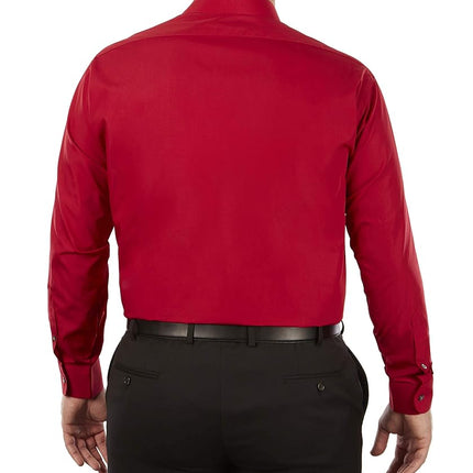Van Heusen Men's Tall Dress Shirt Big Fit Poplin, Flame, 18.5" Neck 32"-33" Sleeve