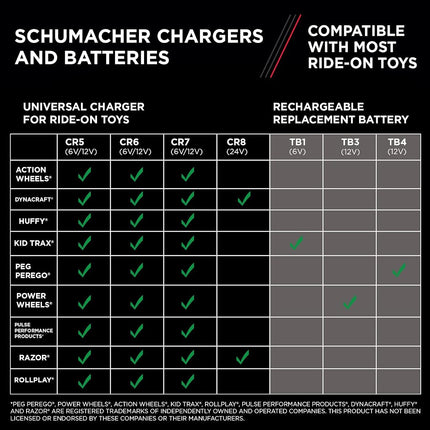 Schumacher Electric 6V Battery for Ride On Toys - 4.5 AH - with Replaceable Fuse - 6 Volt Rechargeable Battery for Kid Trax KT1269WM & Other Vehicles with B Connector - Safe & Easy to Use