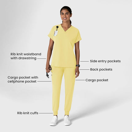 WonderWink Women's Jogger Utility Scrub Pant, Sunshine Yellow, X-Small