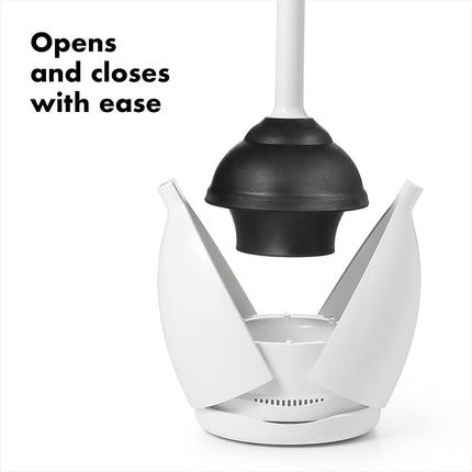 Émbolo de inodoro OXO Good Grips con soporte, blanco