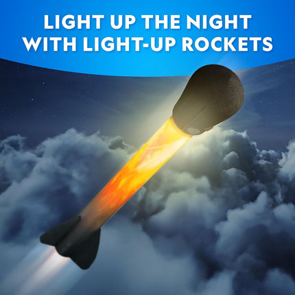 NATIONAL GEOGRAPHIC Air Rocket Launcher Toy – LED Foam Rocket Launcher Science Kit for Kids, Jump and Launch Kid-Powered Foam Air Rockets up to 30.5 Meters, Kids Outdoor Activities, STEM Toys